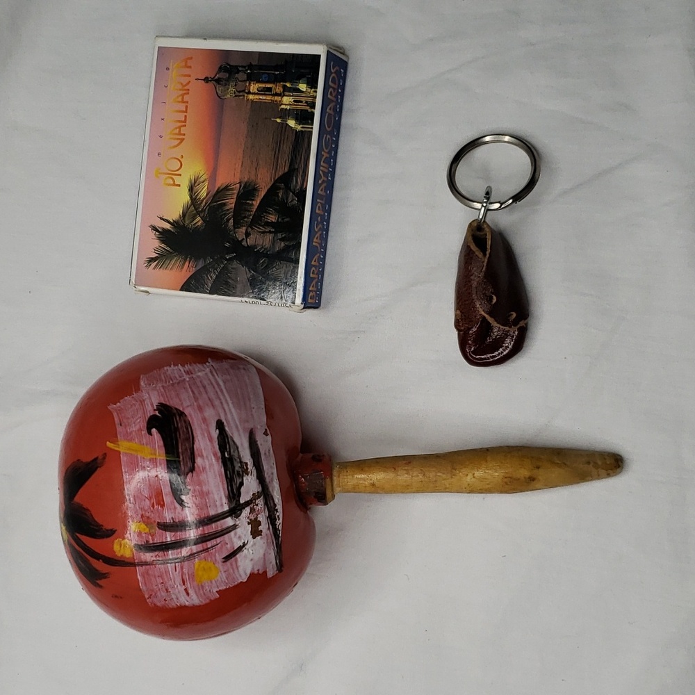 Puerto Vallarta Mexico Souvenirs Playing Cards Maraca Keychain